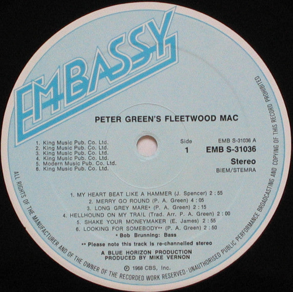 Fleetwood Mac : Peter Green's Fleetwood Mac (LP, Album, RE, Lig)