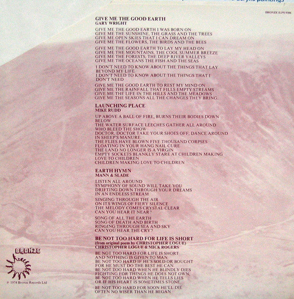 Manfred Mann's Earth Band : The Good Earth (LP, Album)