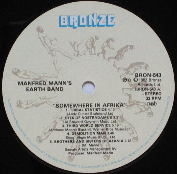 Manfred Mann's Earth Band : Somewhere In Afrika (LP, Album)