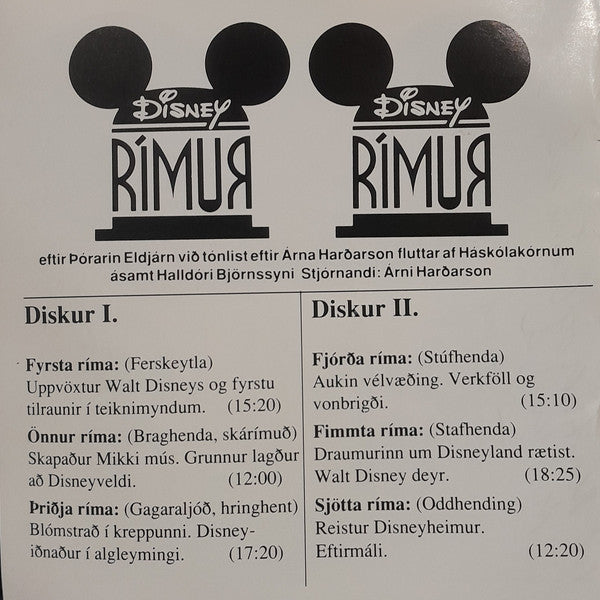 Háskólakórinn : Disney Rímur (2xCD, Album)