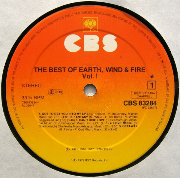 Earth, Wind & Fire : The Best Of Earth Wind & Fire Vol. I (LP, Comp, Gat)