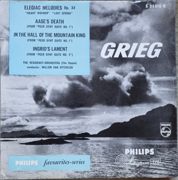 Edvard Grieg - Residentie Orkest, Willem van Otterloo : Elegiac Melodies Op. 34 / From Peer Gynt Suit (10", Album, yel)