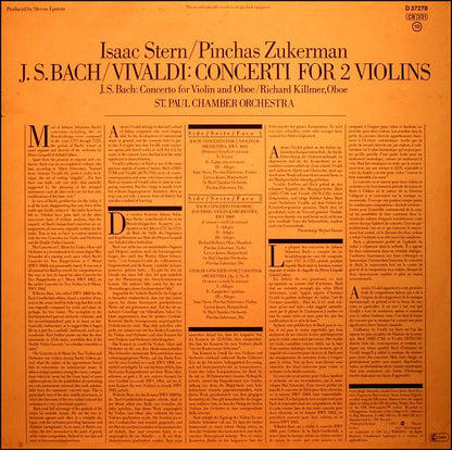 Johann Sebastian Bach / Antonio Vivaldi / Isaac Stern & Pinchas Zukerman With The Saint Paul Chamber Orchestra : Concerti For 2 Violins (LP)