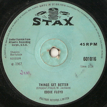 Eddie Floyd : Things Get Better (7", Sol)