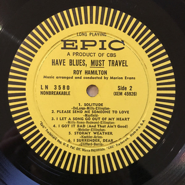 Roy Hamilton (5) : Have Blues Must Travel (LP, Album, Mono)