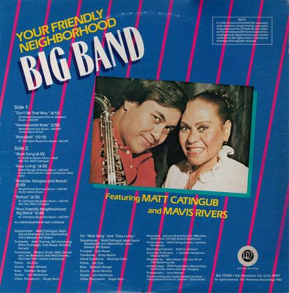 Matt Catingub Feat. Mavis Rivers : Your Friendly Neighborhood Big Band (LP, Album, Gat)