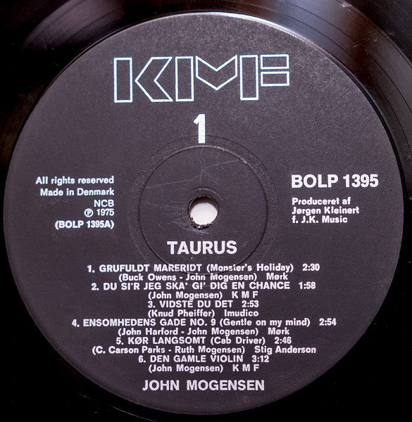 John Mogensen : Taurus (LP, Album, Bla)