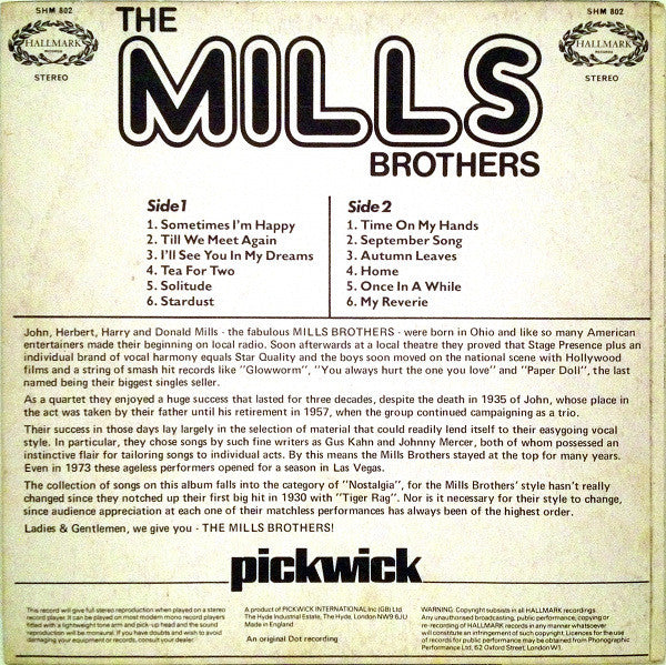 The Mills Brothers : The Mills Brothers (LP, Album)