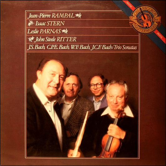 Johann Sebastian Bach / Carl Philipp Emanuel Bach / Wilhelm Friedemann Bach / Johann Christoph Friedrich Bach - Jean-Pierre Rampal • Isaac Stern • Leslie Parnas • John Steele Ritter : Trio Sonatas (LP, Album)