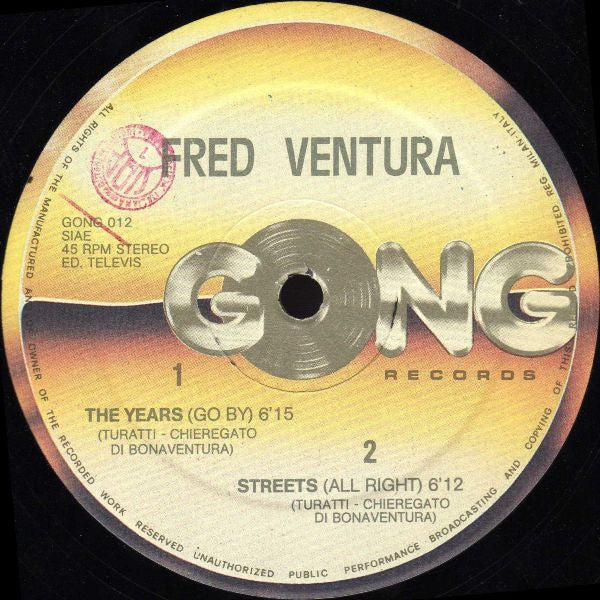 Fred Ventura : The Years (Go By) (12")