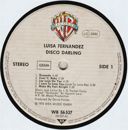 Luisa Fernandez : Disco Darling (LP, Album, RE)