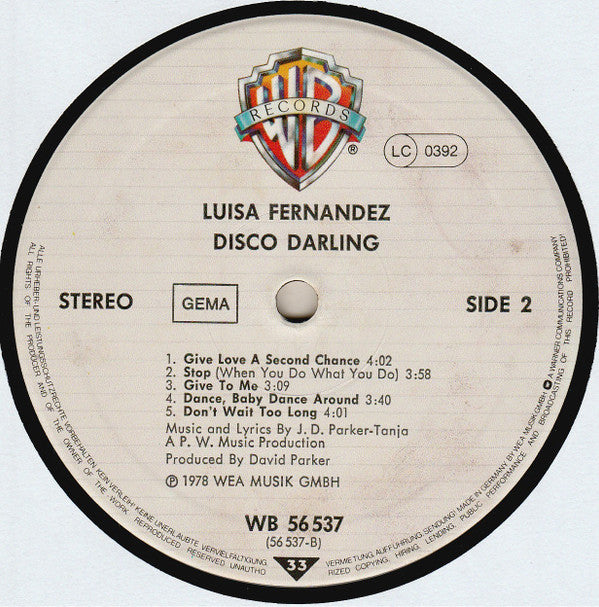 Luisa Fernandez : Disco Darling (LP, Album, RE)