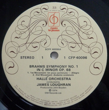 Johannes Brahms, Hallé Orchestra, James Loughran : Symphony No.1 In C Minor Op.68 (LP)