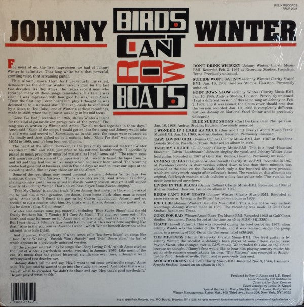 Johnny Winter : Birds Can't Row Boats (LP, Album, Comp)