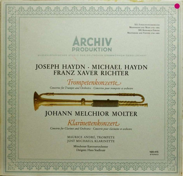 Joseph Haydn / Michael Haydn / Franz Xaver Richter / Johann Melchior Molter : Trompetenkonzerte / Klarinettenkonzert (LP, Album)