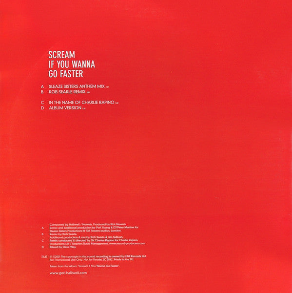 Geri Halliwell : Scream If You Wanna Go Faster (Remixes) (2x12", Promo)