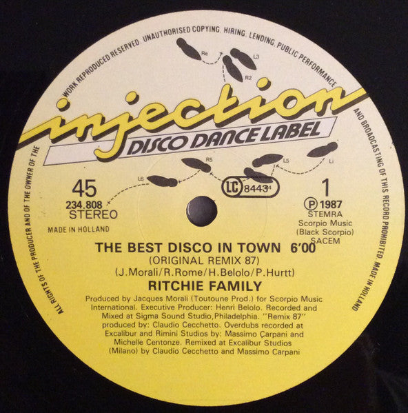 The Ritchie Family : The Best Disco In Town (Original Remix 87) (12")