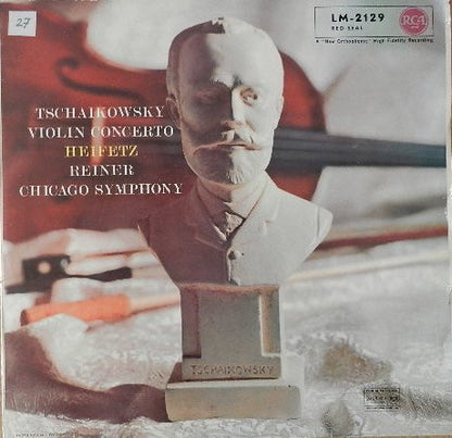 Pyotr Ilyich Tchaikovsky, Jascha Heifetz, Fritz Reiner, Chicago Symphony Orchestra : Violin Concerto (LP, Album, RE)