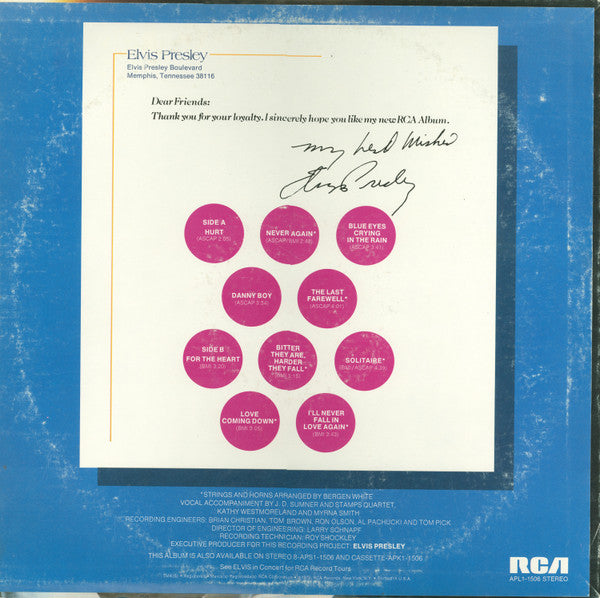 Elvis Presley : From Elvis Presley Boulevard, Memphis, Tennessee (LP, Album, Ind)