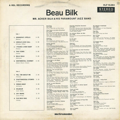 Acker Bilk And His Paramount Jazz Band : Beau Bilk (LP, Album, RE)