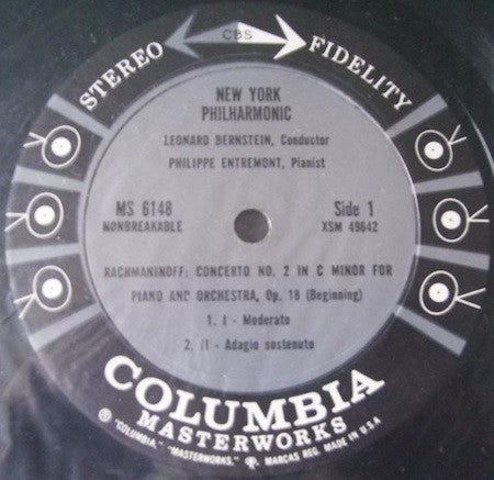 Sergei Vasilyevich Rachmaninoff - Philippe Entremont / Leonard Bernstein, New York Philharmonic : Concerto No. 2 / Three Preludes For Piano (LP, Album)