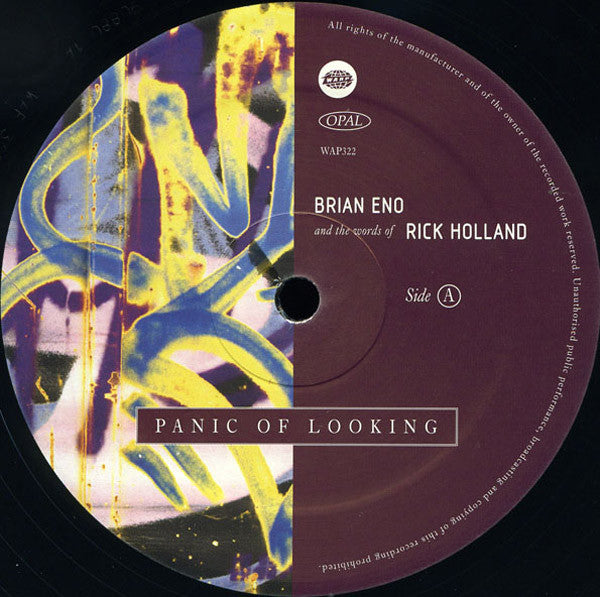 Brian Eno And The Words Of Rick Holland : Panic Of Looking (12", MiniAlbum)
