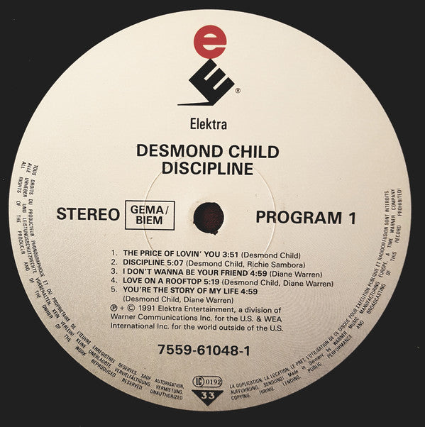 Desmond Child : Discipline (LP, Album)