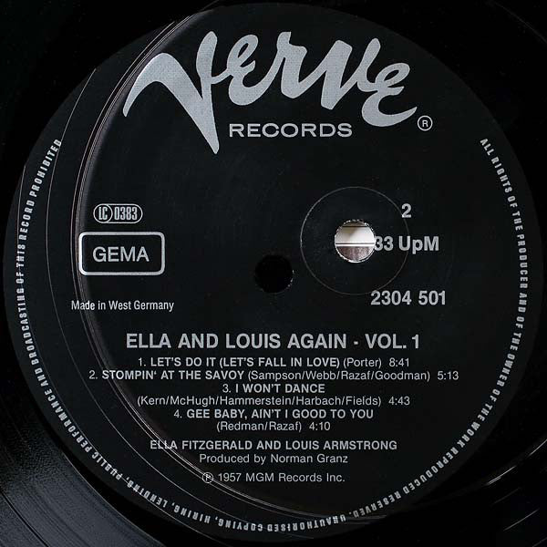 Ella Fitzgerald & Louis Armstrong : Ella And Louis Again Vol. 1 (LP, Mono, RE)