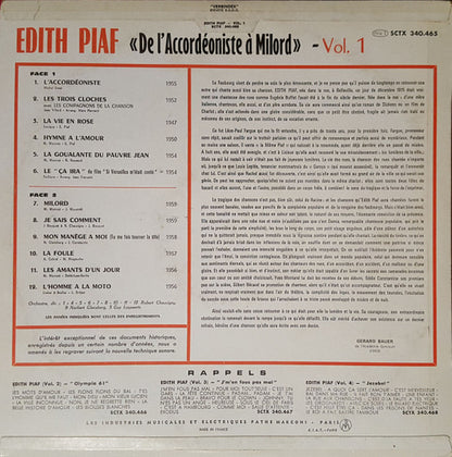 Edith Piaf : De L'Accordéoniste à Milord - Vol. 1 (LP, Comp)
