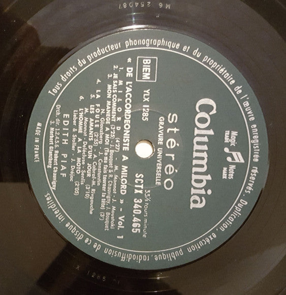 Edith Piaf : De L'Accordéoniste à Milord - Vol. 1 (LP, Comp)