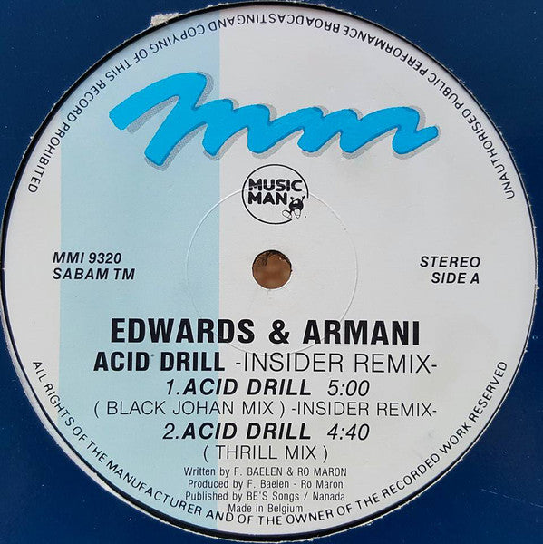 Edwards & Armani : Acid Drill (Insider Remix) (12")