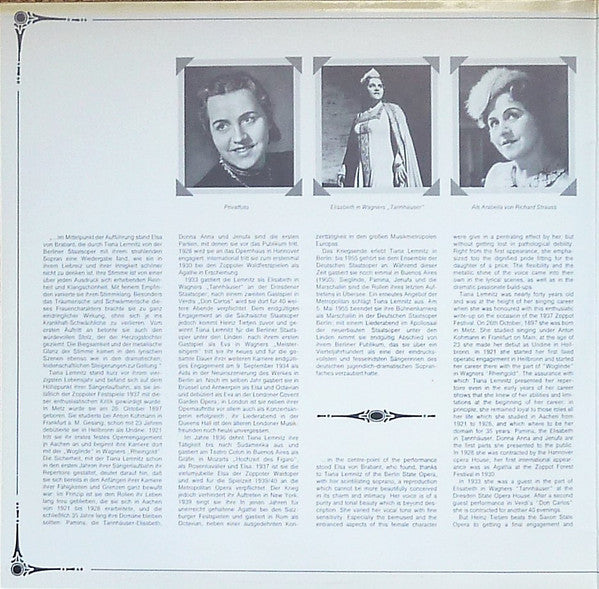 Tiana Lemnitz : Historische Aufnahmen Aus Den Jahren 1942 - 1946 (2xLP, Comp, Mono)