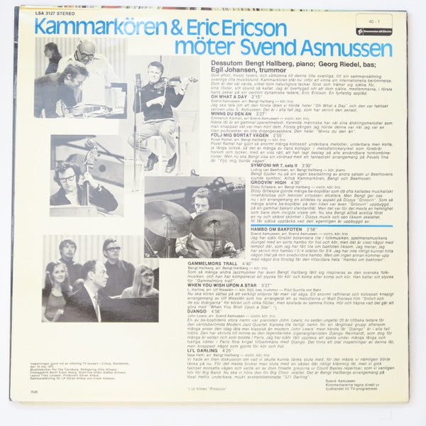 Kammarkören, Eric Ericson, Svend Asmussen : Kammarkören & Eric Ericsson Möter Svend Asmussen (LP)