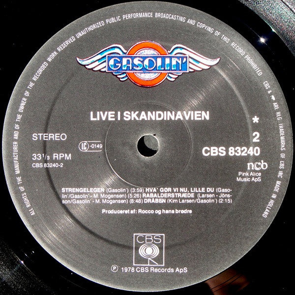 Gasolin' : Live I Skandinavien (Gøglernes Aften) (LP, Album)