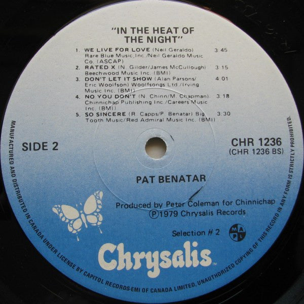 Pat Benatar : In The Heat Of The Night (LP, Album)