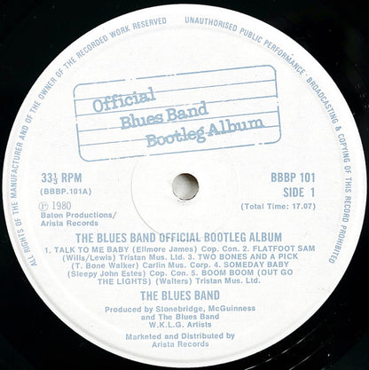 The Blues Band : The Blues Band Official Bootleg Album (LP, Album, Num)