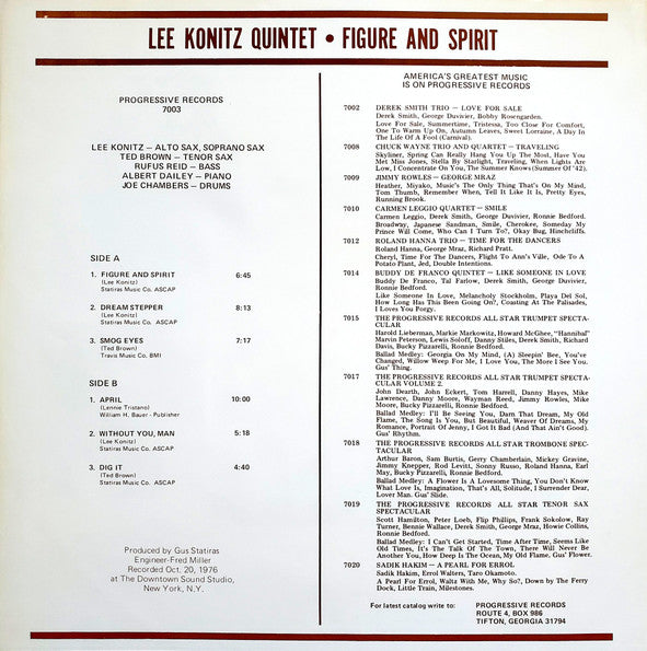 Lee Konitz Quintet : Figure & Spirit (LP, Album)