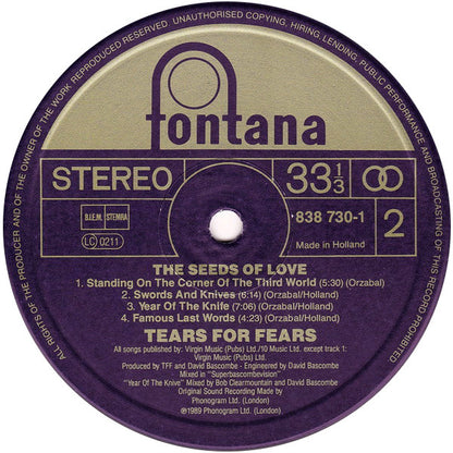 Tears For Fears : The Seeds Of Love (LP, Album)