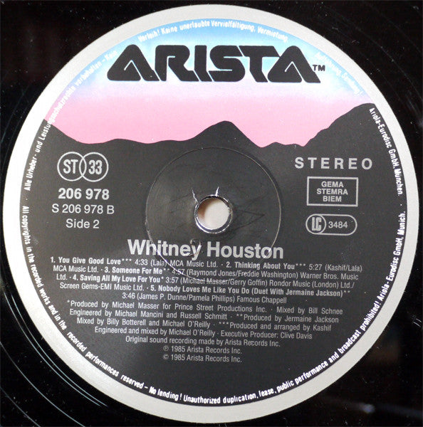 Whitney Houston : Whitney Houston (LP, Album)