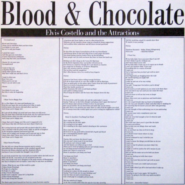 Elvis Costello & The Attractions : Blood & Chocolate (LP, Album)