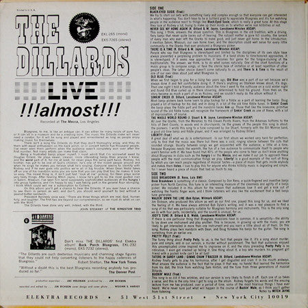 The Dillards : Live... Almost (LP, Album, Mono)