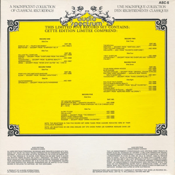 Unknown Artist : A Magnificent Collection Of Classical Recordings (5xLP + Box)