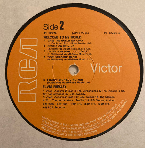 Elvis Presley : Welcome To My World (LP, Album)