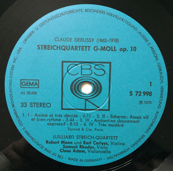 Claude Debussy / Maurice Ravel / Juilliard String Quartet : Streichquartette (LP)