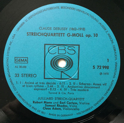 Claude Debussy / Maurice Ravel / Juilliard String Quartet : Streichquartette (LP)