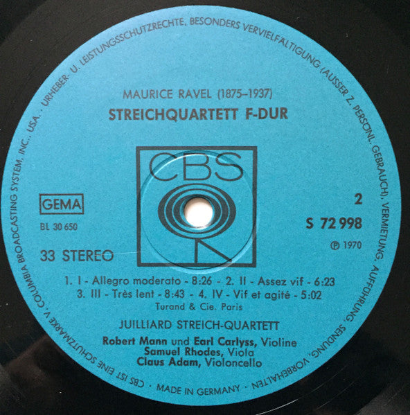 Claude Debussy / Maurice Ravel / Juilliard String Quartet : Streichquartette (LP)