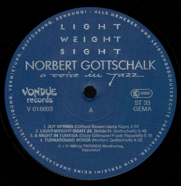 Norbert Gottschalk : Light Weight Sight (A Voice In Jazz) (LP, Album)