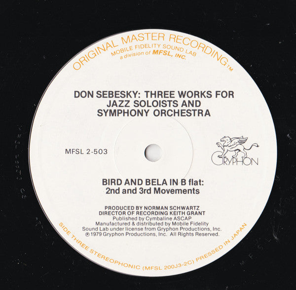 Don Sebesky : Three Works For Jazz Soloists & Symphony Orchestra (2xLP, Album, Gat)