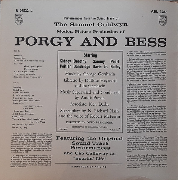 Samuel Goldwyn : The Samuel Goldwyn Motion Picture Production Of Porgy And Bess (LP, Mono, Gat)