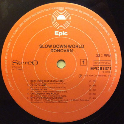 Donovan : Slow Down World (LP, Album)